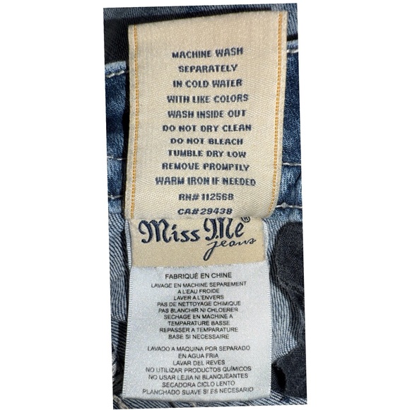 Miss Me - Mid-Rise Easy Boot Jeans - Fleur-de-Lis Embroidery - Size 26 - Picture 6 of 8